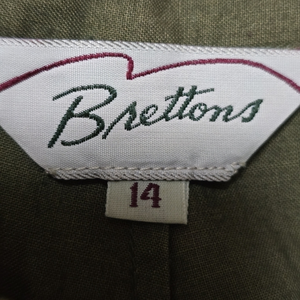 Vintage Brettons 100% cotton tailored bermuda pleated  kaki green short - Picture 8 of 12